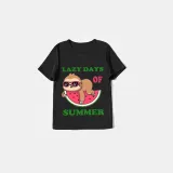 Family Matching Pajamas Exclusive Design Lazy Days Of Summer Black And Red Plaid Pants Pajamas Set