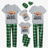 Family Matching Pajamas Exclusive Design My Spirit Animal Green Plaid Pants Pajamas Set