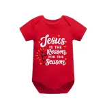 Christmas Matching Family Pajamas Jesus Is The Reason Cross Red Pajamas Set