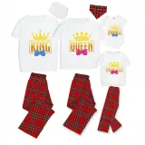 Family Matching Pajamas Exclusive Design King Prince Princess Queen White Short Long Pajamas Set