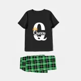 Family Matching Pajamas Exclusive Design King Prince Princess Queen Black Pajamas Set