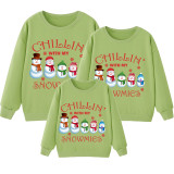 Family Matching Christmas Tops Exclusive Design Chillin with Five Snowmies Family Christmas Sweatshirt