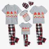 Christmas Matching Family Pajamas HO HO HO Gnomies Gray Short Pajamas Set