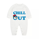 Christmas Matching Family Pajamas Chillin Out Snowman White Top Pajamas Set