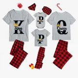 Family Matching Pajamas Exclusive Design King Prince Princess Queen Gray Short Long Pajamas Set