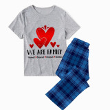 Family Matching Pajamas Exclusive Design Family Name Custom Blue Plaid Pants Pajamas Set