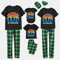 Family Matching Pajamas Exclusive Design Easily Distracted By Penguin Black Pajamas Set