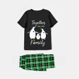 Family Matching Pajamas Exclusive Design Together We Are Family Penguin Black Pajamas Set