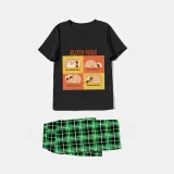 Family Matching Pajamas Exclusive Design Sloth Yoga Black Pajamas Set