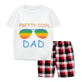 Family Matching Pajamas Exclusive Design Pretty Cool Sunglasses White Short Pajamas Set