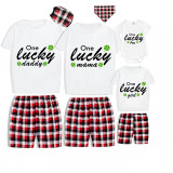 Family Matching Pajamas Exclusive Design One Lucky White Short Pajamas Set