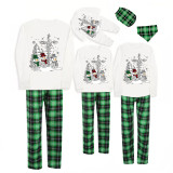 Christmas Matching Family Pajamas Crosses Snowmies White Top Pajamas Set