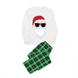Christmas Matching Family Bearded Santa Claus Green Plaids Pajamas Set