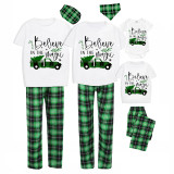 Christmas Matching Family Pajamas Belive In the Magic Truck Black Short Pajamas Set