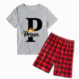 Family Matching Pajamas Exclusive Design King Prince Princess Queen White Short Pajamas Set