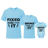 Father's Day Matching Clothing Top Father-kids Broke It Family T-shirts