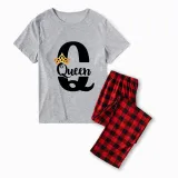 Family Matching Pajamas Exclusive Design King Prince Princess Queen Gray Short Long Pajamas Set