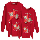 Family Matching Christmas Tops Exclusive Design Merry Christmas Light Strings Sloths Family Christmas Sweatshirt