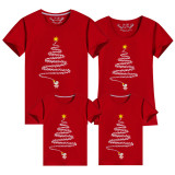 Family Matching Christmas Tops Exclusive Design Luminous Santa Fireworks Family Christmas T-shirt