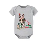 Christmas Matching Family Pajamas Dachshund Merry Christmas Short Sleeve Geen Plaids Pajamas Set