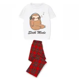 Family Matching Pajamas Exclusive Design Sloth Mode White Short Long Pajamas Set