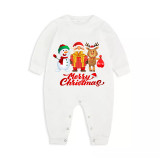 Christmas Matching Family Pajamas Merry Christmas Santa Gifts White Top Pajamas Set