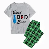 Family Matching Pajamas Exclusive Design Best One Ever Green Plaid Pants Pajamas Set