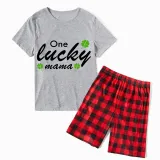 Family Matching Pajamas Exclusive Design One Lucky White Short Pajamas Set