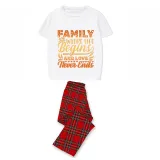 Family Matching Pajamas Exclusive Design Family Where Life Begins And Love Never Ends White Short Long Pajamas Set