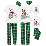 Christmas Matching Family Pajamas Dachshund Merry Christmas Short Sleeve Geen Plaids Pajamas Set