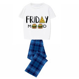 Family Matching Pajamas Exclusive Design Friday Mood Blue Plaid Pants Pajamas Set
