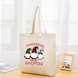 Christmas Eco Friendly Hanging with My Gnomies Handle Canvas Tote Bag