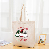 Christmas Eco Friendly Hanging with My Gnomies Handle Canvas Tote Bag
