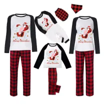 Christmas Matching Family Pajamas Red Hat Santa Squad Green Plaids Pajamas Set