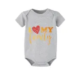 Family Matching Pajamas Exclusive Design I Love My Family Gray Short Long Pajamas Set