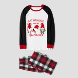 Christmas Matching Family Pajamas Red Hat Hanging with My Gnomies Plaids Pants Pajamas Set