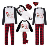 Christmas Matching Family Pajamas Snowman Let It Snow Plaids Pants Pajamas Set