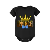 Family Matching Pajamas Exclusive Design King Prince Princess Queen Black Pajamas Set