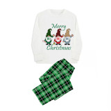 Christmas Matching Family Pajamas HO HO HO Merry Christmas Gnomies White Top Pajamas Set