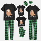 Family Matching Pajamas Exclusive Design Sloth Mode Black Pajamas Set