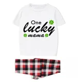 Family Matching Pajamas Exclusive Design One Lucky White Short Long Pajamas Set