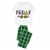Family Matching Pajamas Exclusive Design Friday Mood Green Plaid Pants Pajamas Set