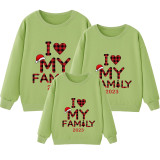 Family Matching Christmas Tops Exclusive Design 2023 I Love My Family Family Christmas Sweatshirt