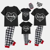 Family Matching Pajamas Exclusive Design Side By Side Or Miles Apart Family Will Always Be Connected By Heart Black Pajamas Set