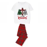 Christmas Matching Family Pajamas Jesus Crosses Tree White Short Pajamas Set