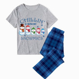 Christmas Matching Family Pajamas Chillin with Five Snowimes Gray Short Pajamas Set