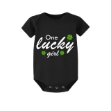 Family Matching Pajamas Exclusive Design One Lucky Black Pajamas Set