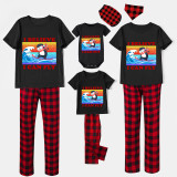 Family Matching Pajamas Exclusive Design I Believe I Can Fly Black And Red Plaid Pants Pajamas Set