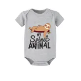Family Matching Pajamas Exclusive Design My Spirit Animal White Short Pajamas Set