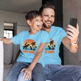 Father's Day Matching Clothing Top Father-kids Baby Saurus Beach Family T-shirts